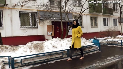 Удачная прогулка по талому снегу