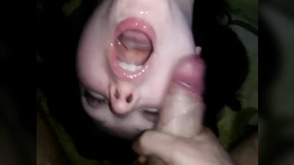 Закончил своей зайке в рот и на лицо